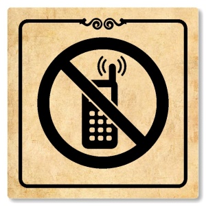 Zákaz telefonování, 148x148mm, pergamen, Texas